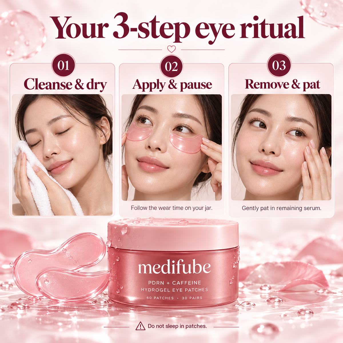 Medifube Korean PDRN Collagen Under Eye Patches