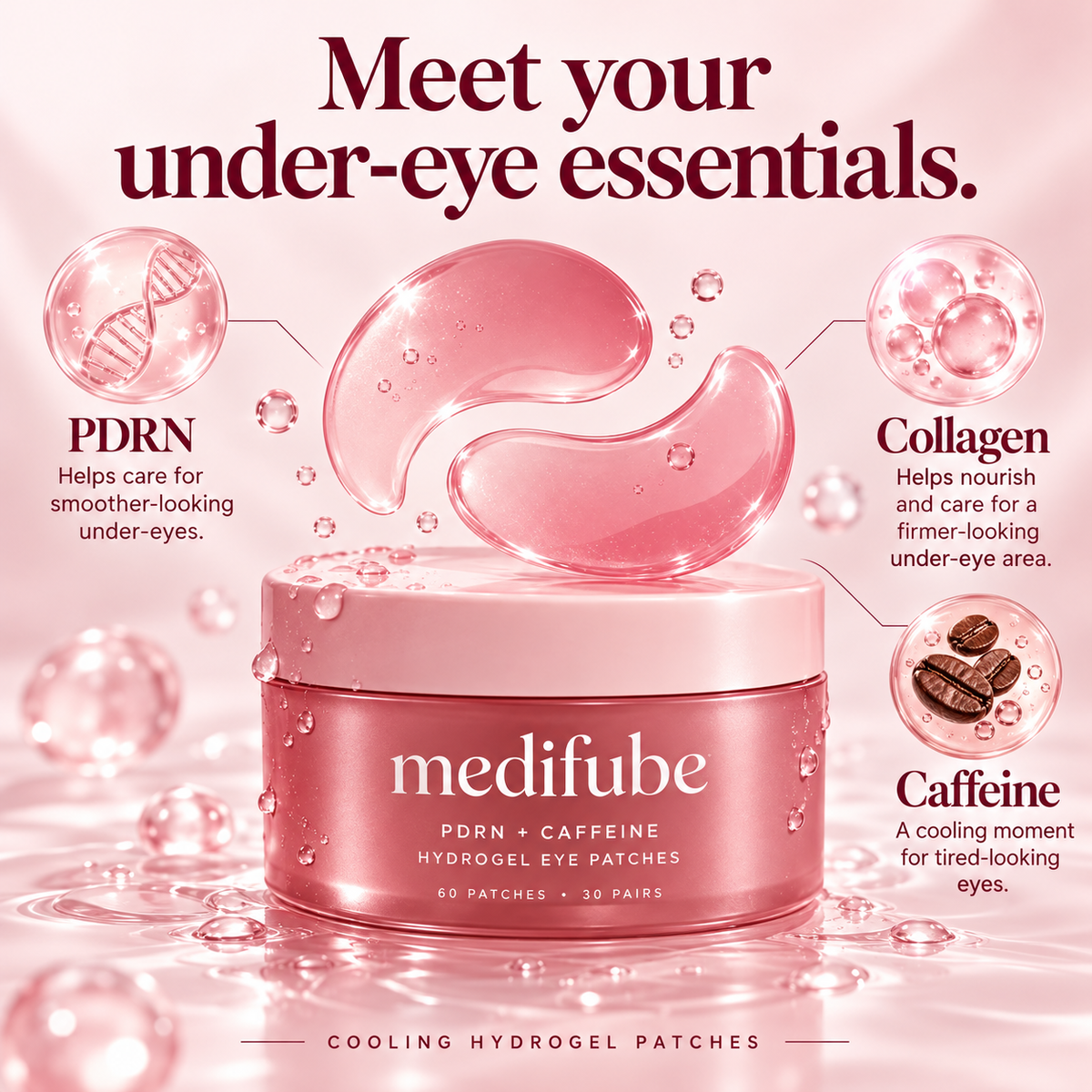 Medifube Korean PDRN Collagen Under Eye Patches